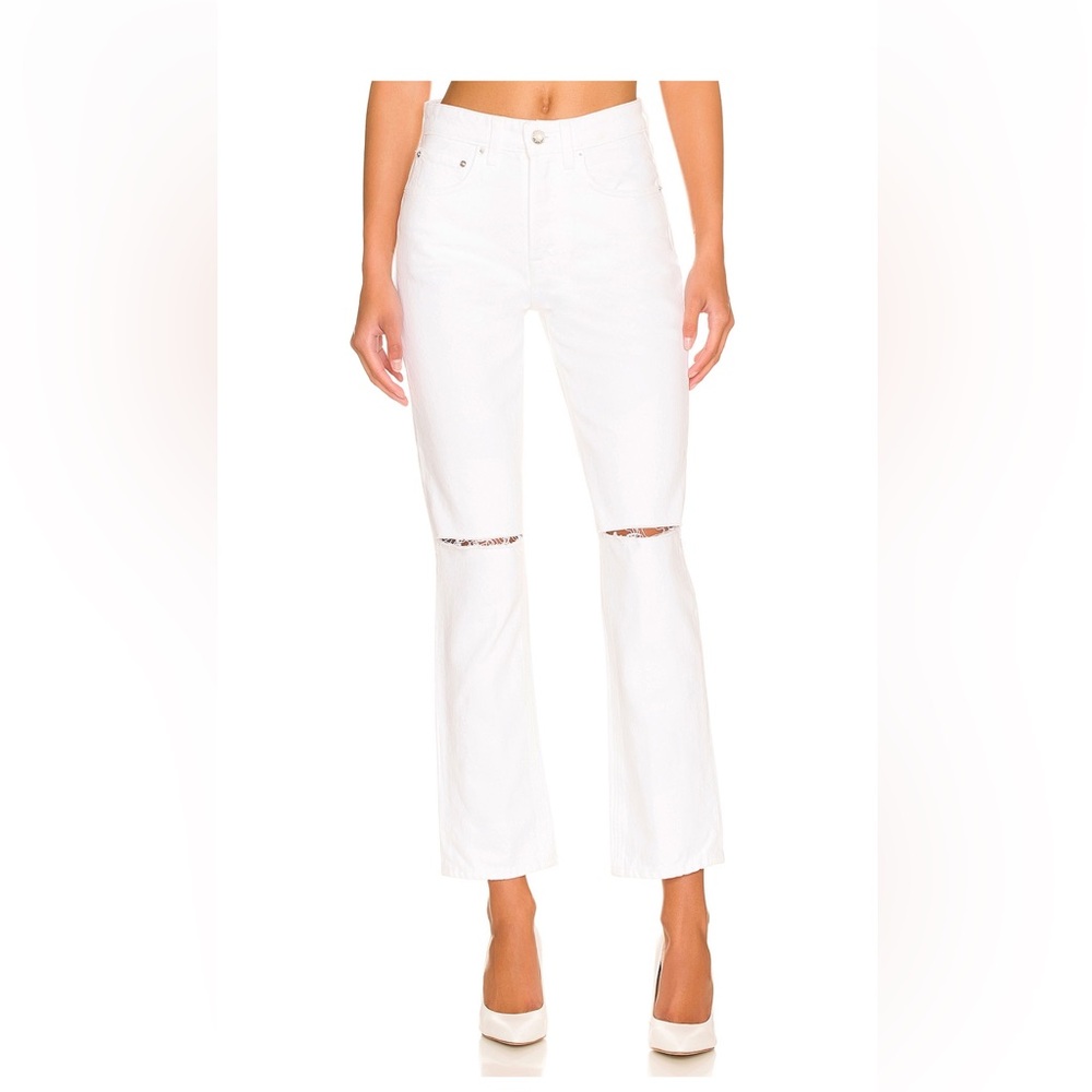 GRLFRND Karolina High Rise Straight Cut in White size 28